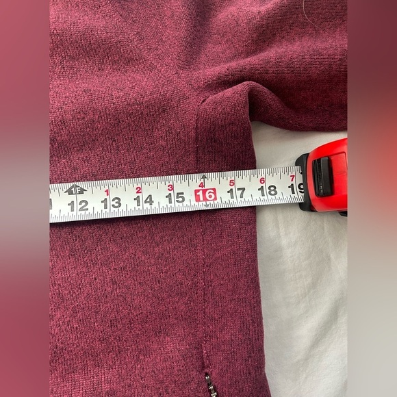 The North Face Hoodie Crescent Sunshine Maroon Fleece Pullover Womens Size M - Picture 7 of 12